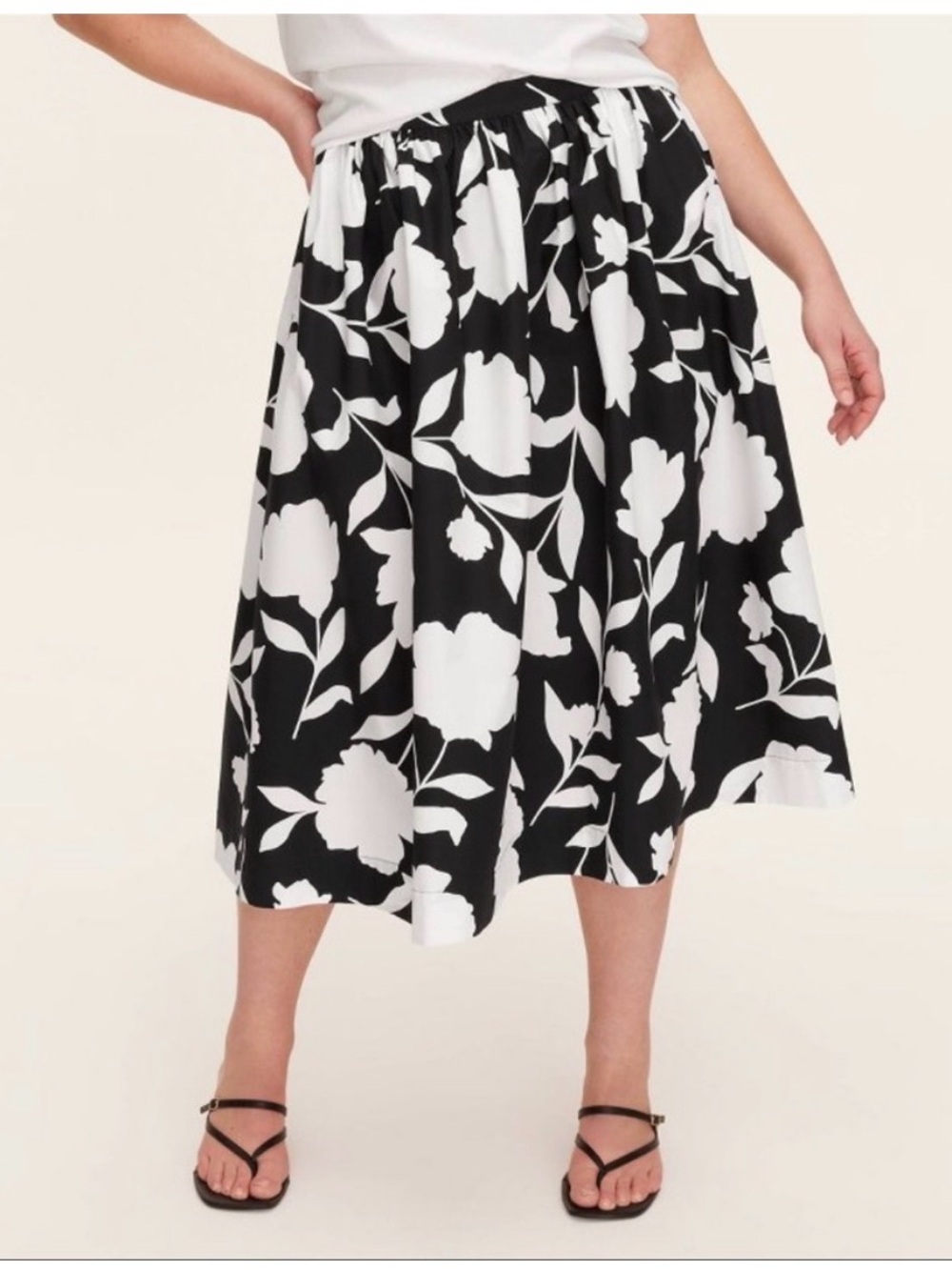 Kate Spade target line Black & White Floral Midi Skirt - Women's Skirt